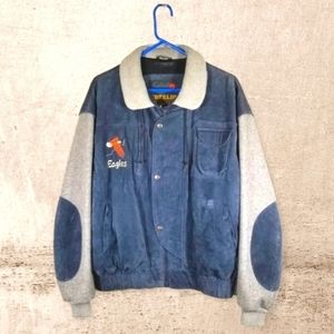 *SOLD OUT* Treeline Outfitters Suede Bomber Jacket With Embroidered Eagle Scene